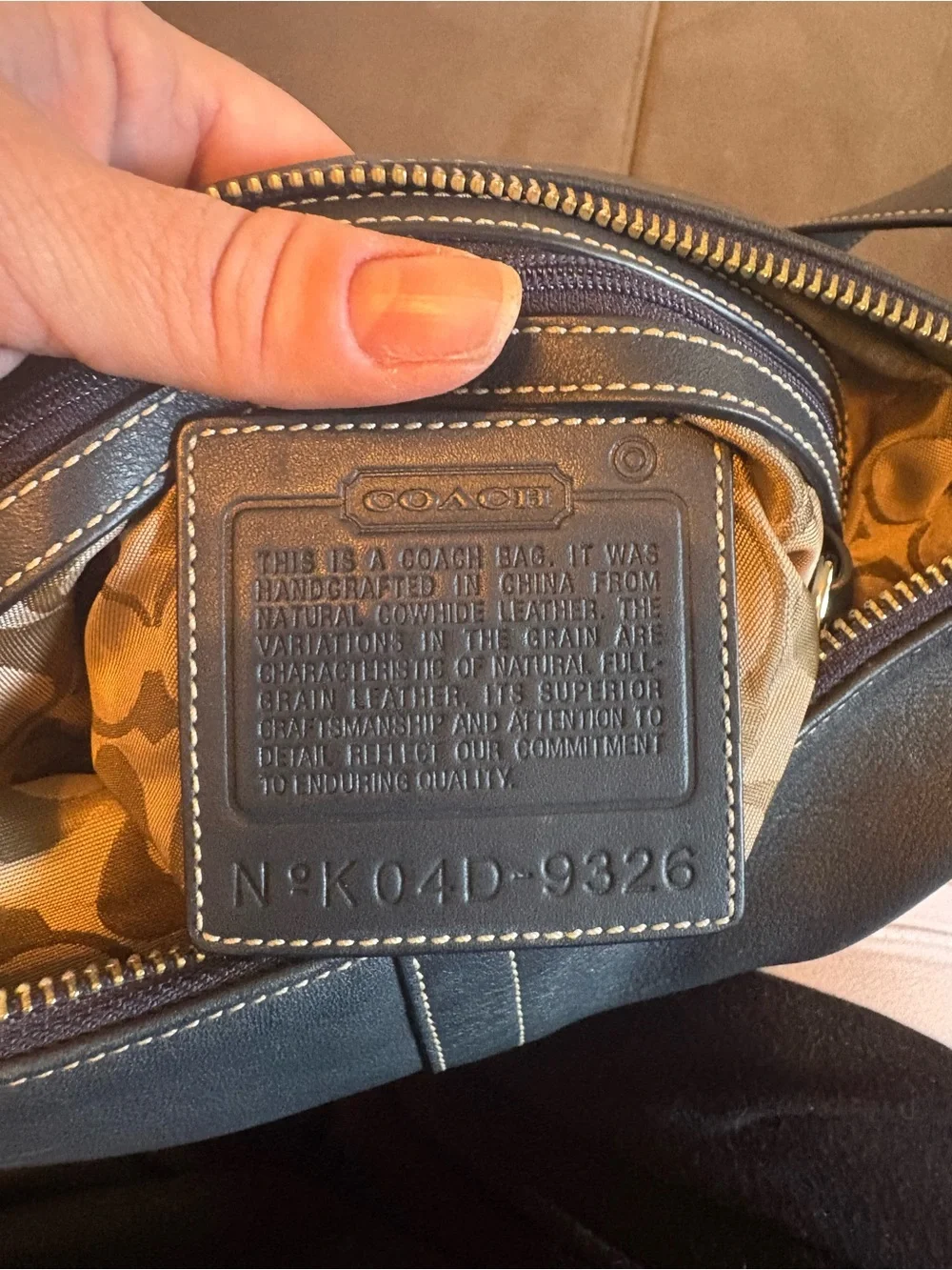 Coach Black Leather Messenger Crossbody with Contrast Stitching